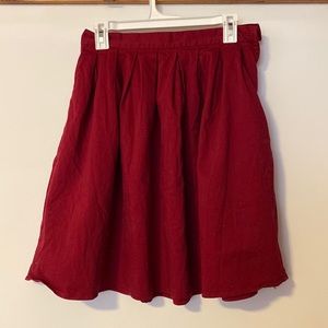 Red A-line Skirt